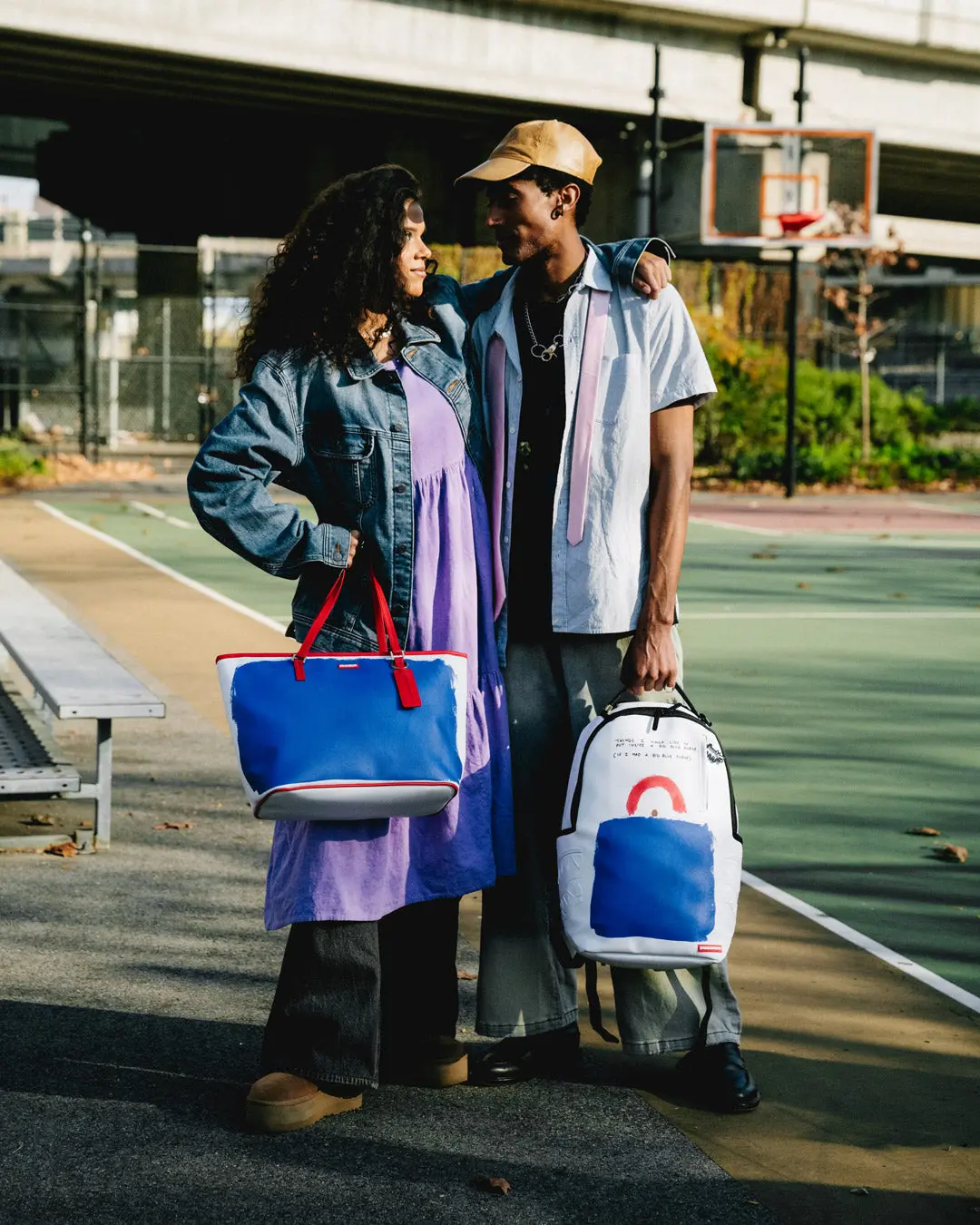 KEITH HARING BIG BLUE PURSE ART BACKPACK - Image 9