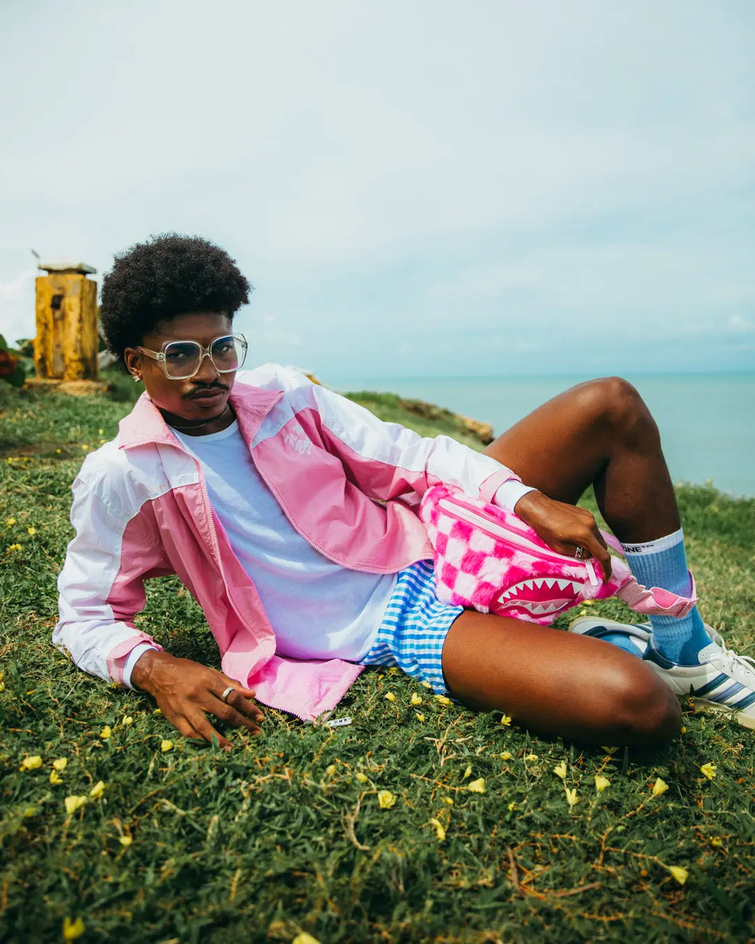 FURZILLA SHARK (PINK CHECK) SAVVY CROSSBODY - Image 4