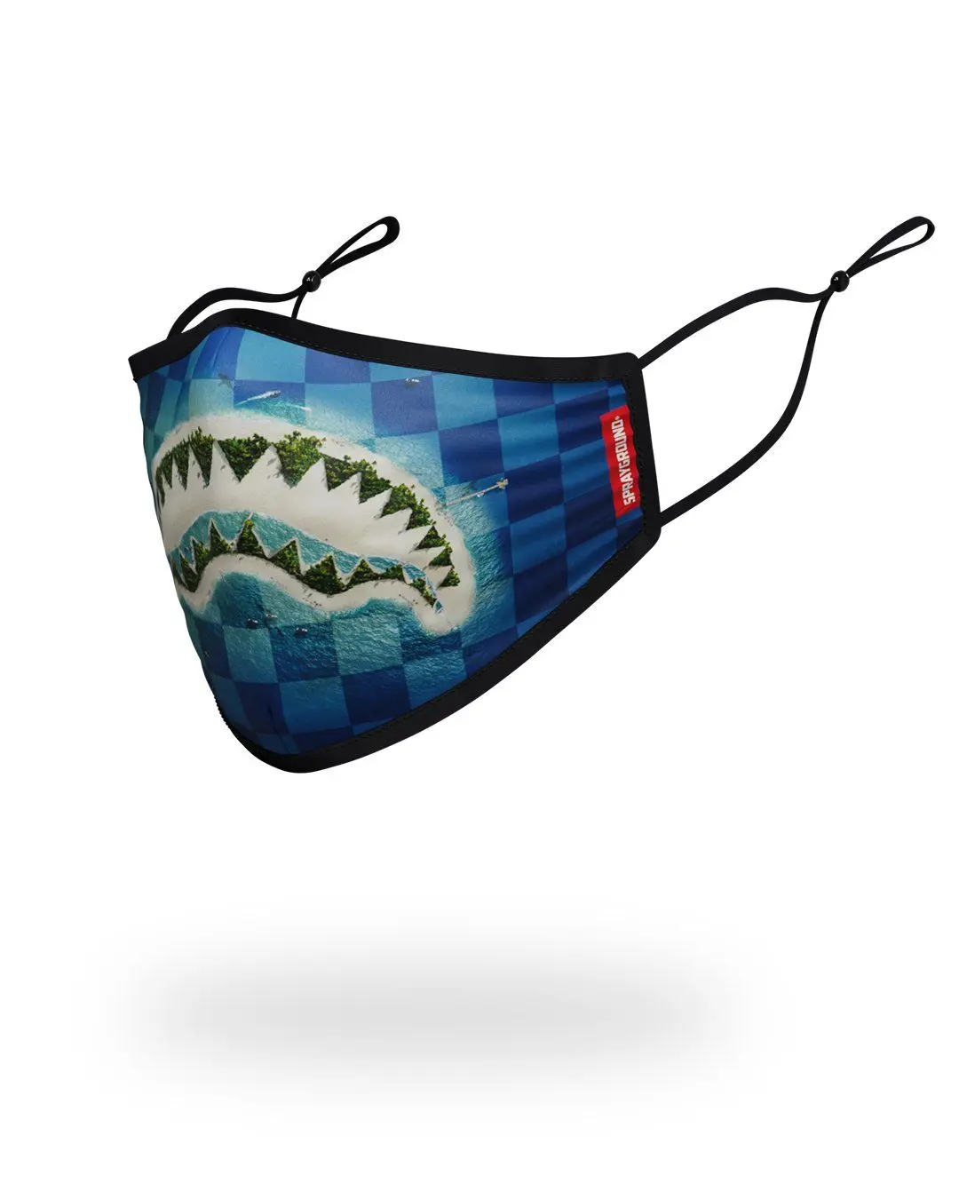 ADULT SHARK ISLAND FORM FITTING FACE MASK - Image 2