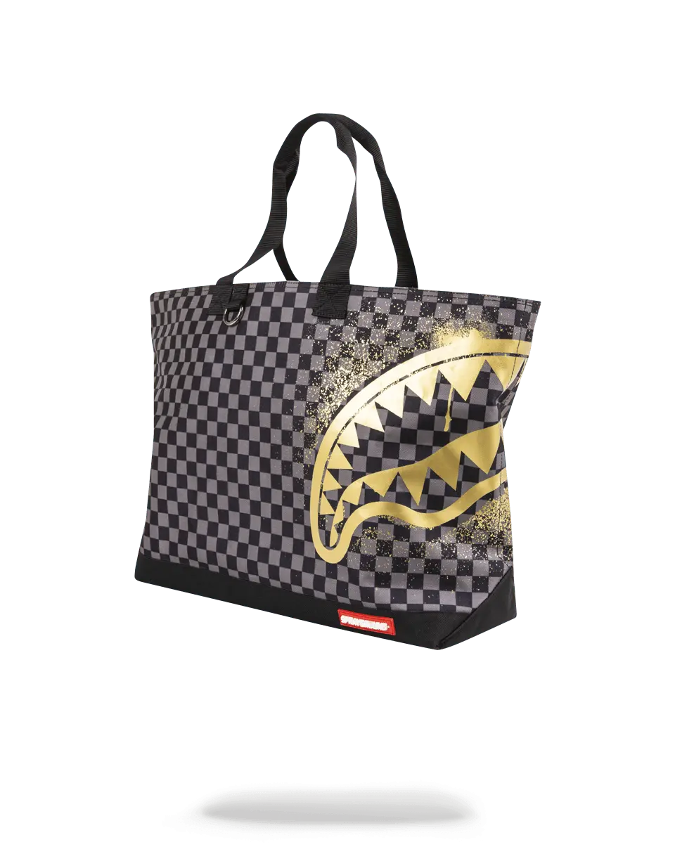SHARKS IN PARIS GOLD STENCIL TOTE