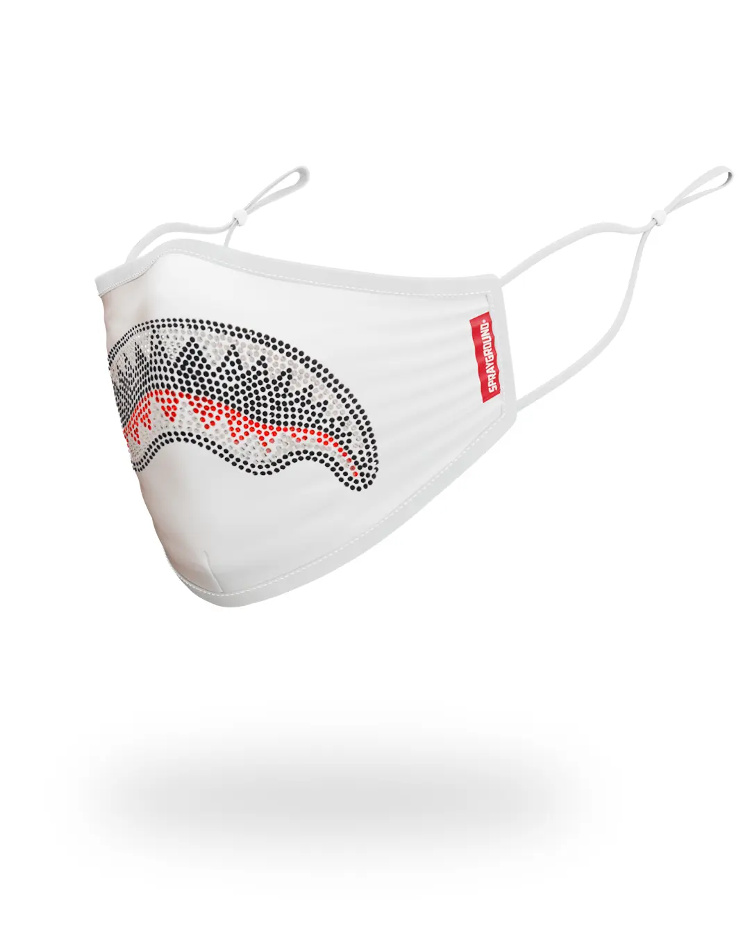 TRINITY DIAMOND SHARK (WHT) POLYESTER FACE MASK - Image 3
