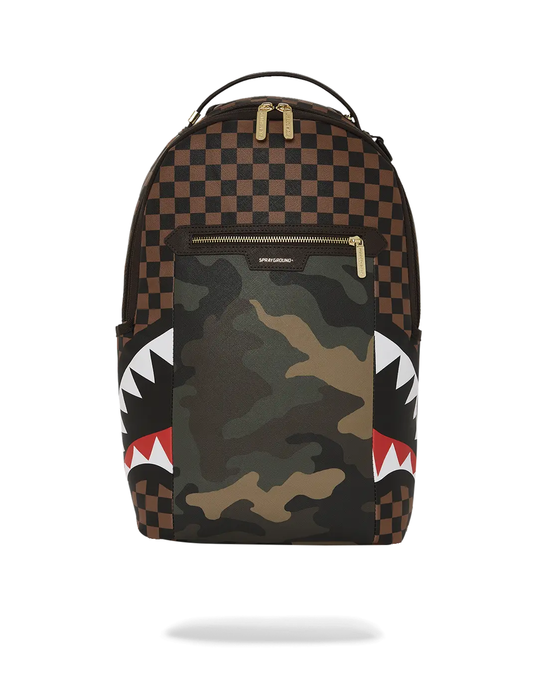 EXTERIOR GOLD ZIP POCKET SHARKS IN PARIS BACKPACK (DLXV)