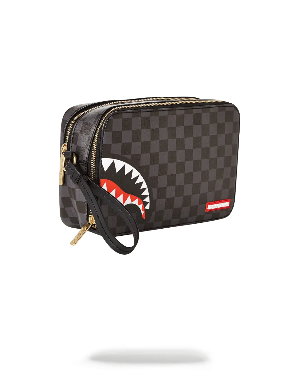 SHARKS IN PARIS (BLACK CHECKERED EDITION) TOILETRY AKA MONEY BAGS - Image 2