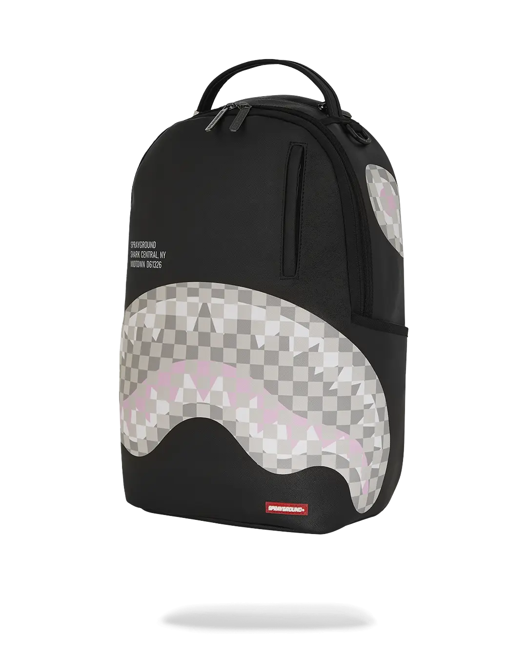 SHARK CENTRAL CREAM BLACK CHECK BACKPACK - Image 3
